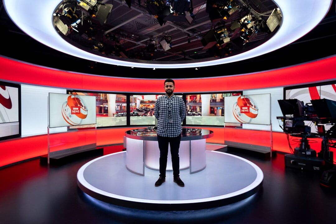 Multi-camera production setup in TV studio