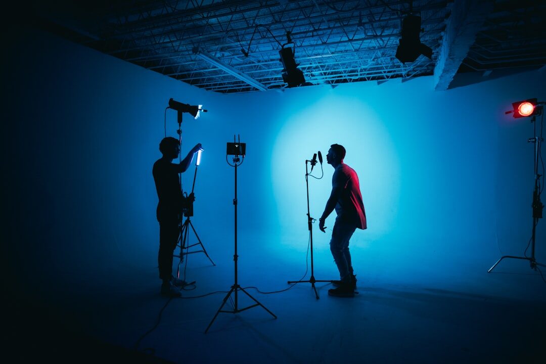 Professional studio lighting setup with lights and equipment